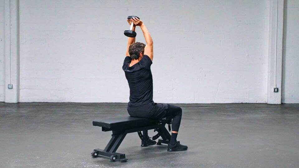 Standing Dumbbell Tricep Extension Form Muscles Worked Target Weight 
